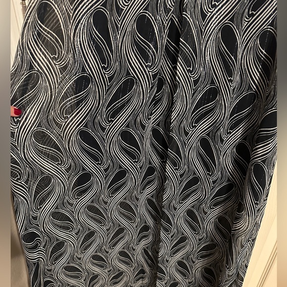 MICHAEL Michael Kors Patterned Metallic Sleeveless Maxi Dress, Navy & Cream, 10 - Picture 10 of 10